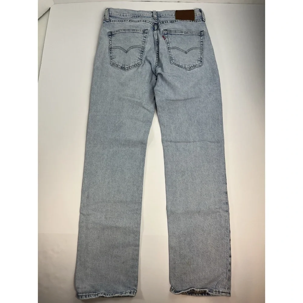 Levis 514 Premium Big E Jeans Mens 30x30 Light Wash Denim Straight Fit Mid Rise